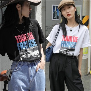 🚗POOHPAND🚗 เสื้อยืด Oversize เสื้อแฟชั่น สไตล์เกาหลี โอเวอร์ไซส์ แนวสตรีท วินเทจ สวมใส่สบาย #2032