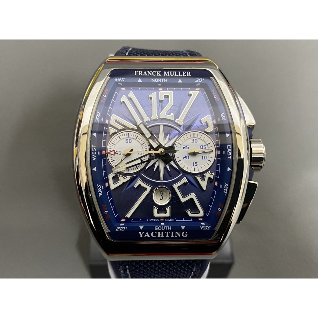 2020ABF เวอร์ชั่นใหม่ Franck Muller Franck Muller V45 CC DT เรือยอชท์สีน้ำเงิน 7750