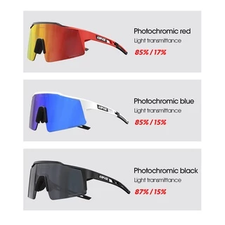 Kapvoe แว่นตากันแดด UV400 เลนส์โฟโตโครมิก สีแดง สีฟ้า สําหรับขี่จักรยาน