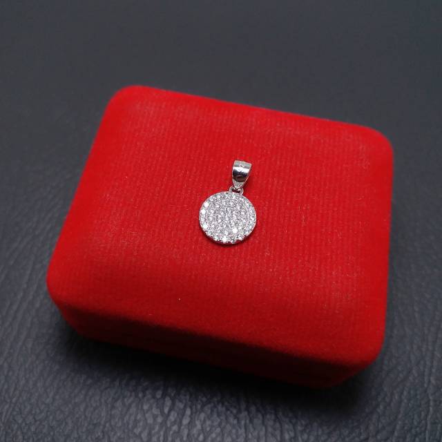 FASHION JEWELRY 925 SILVER PENDANT WHITE GOLD PLATED ของแท้ 925 SILVER ROUND PENDANT / LT21