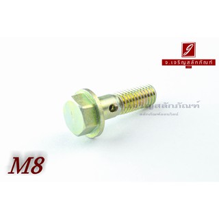 น็อตน้ำมัน Oil Bolt ขนาด M8x1.25x25 แบบ 1 รู