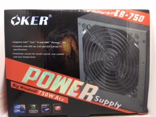 Power Supply OKER 750W. Model  EB-750