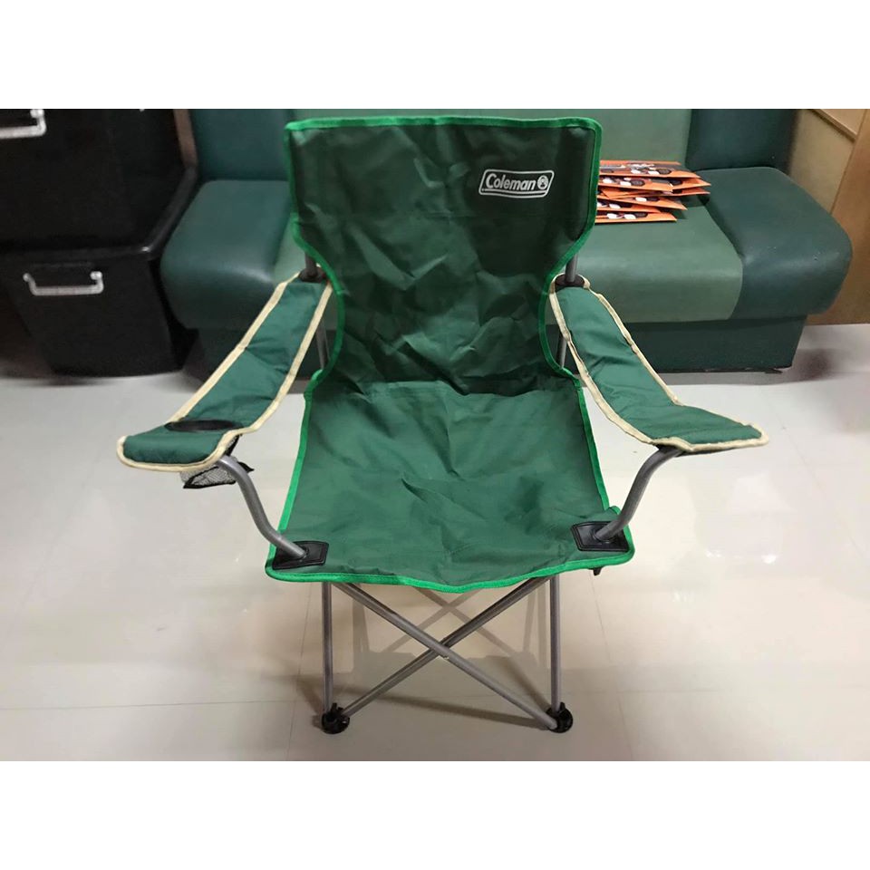 SALE เก้าอี้สนามพับได้ ยี่ห้อโคลแมน Coleman สีเขียว ของใหม่  พร้อมถุง วัสดุอุปกรณ์แข็งแรง รับน้ำหนักได้80-120โล พร้อมส่ง