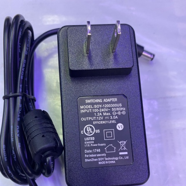 อะแดปเตอร์ 12V3A DCสายยาว 1.5เมตร บอบนอกแจ็ค 5.5mmรูกลาง2.1mm
