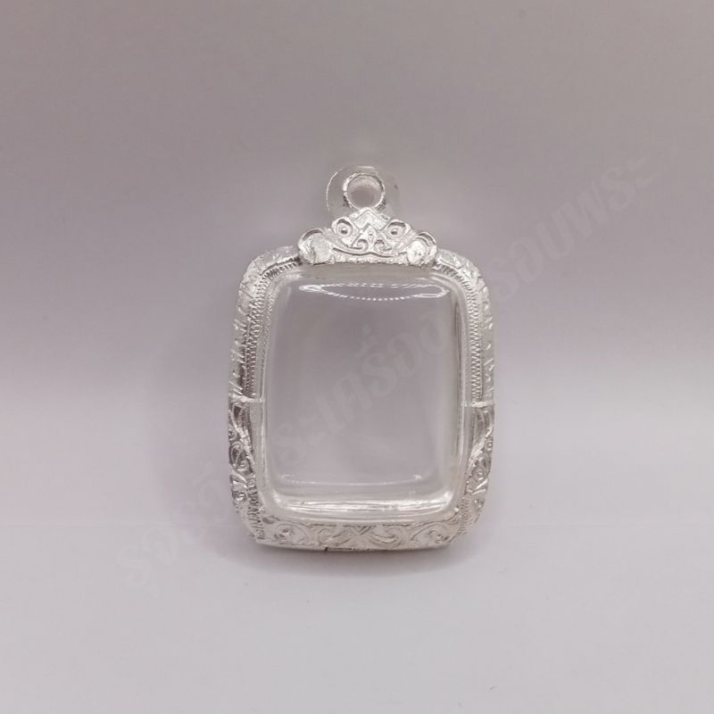 กรอบพระเงิน80% ใส่หลวงพ่อไปล่ [ กว้าง2.6*สูง4.5cm(ขนาดจอกระจก) ]