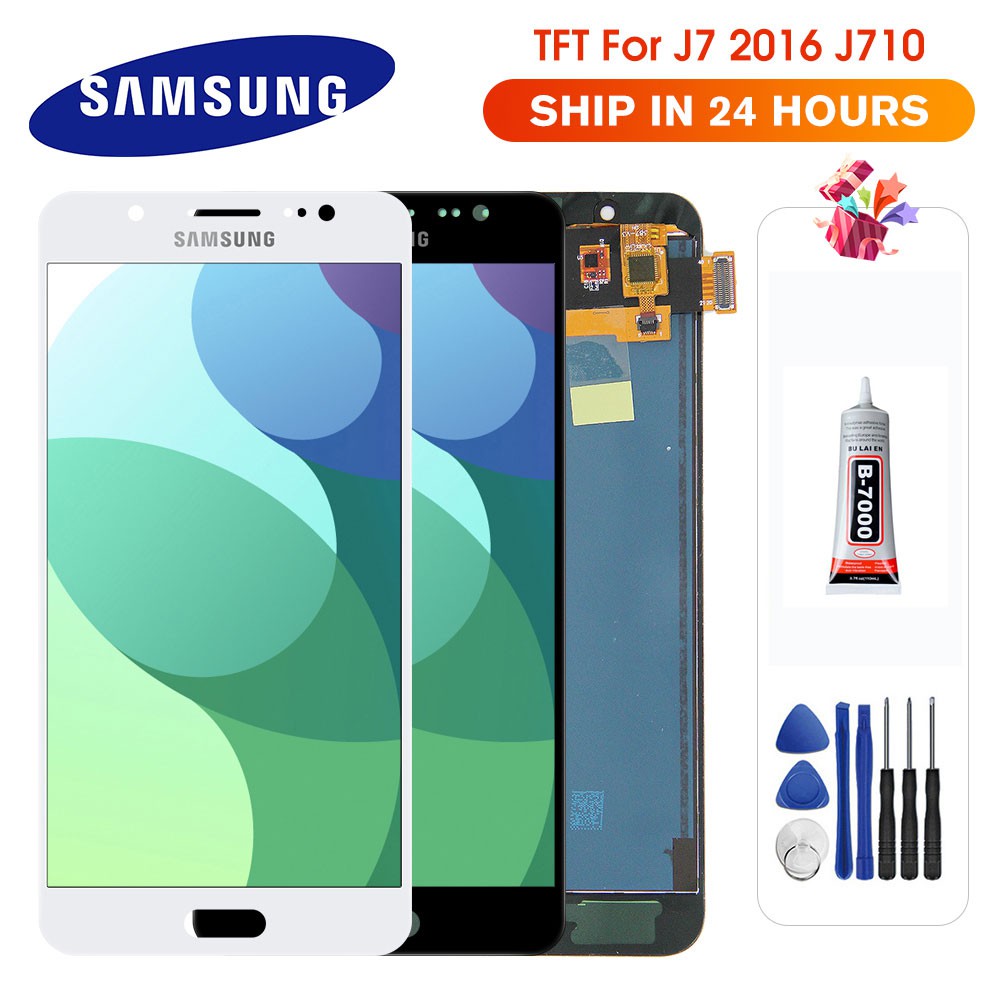 SAMSUNG สําหรับSamsung Galaxy J7 2016 J710 LCD J710FN J710F J710M J710Y J710G J710HจอแสดงผลLcd Touch
