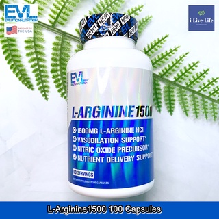 แอลอาร์จินิน L-Arginine 1500 mg 100 Capsules -EVLution Nutrition แอลอาร์จินีน