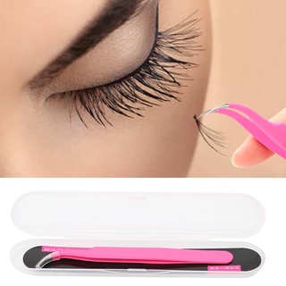 Eyelash Extension Tweezers แหนบสแตนเลสโค้งสําหรับต่อขนตาแบบมืออาชีพ