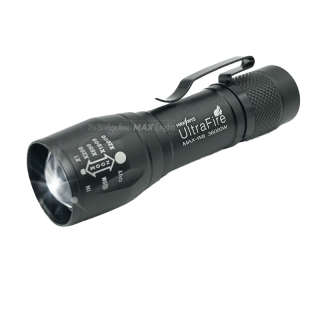 โปรโมชั่น : MaxLight ไฟฉาย สว่าง พร้อมซองเกรดA รุ่น Ultrafire-W8 สว่าง 3 ระดับปรับ Zoom ได้ มีไฟหน้าและไฟข้าง ชาร์จ USB