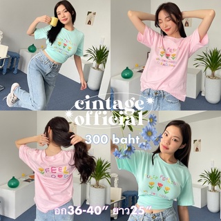 เสื้อยืดชาย เสื้อยืดผู้หญิง เสื้อยืดครอป Cintage♡ CT1503 Tulip feeling by cintage936 🌷 เสือยืดผู้ชาย