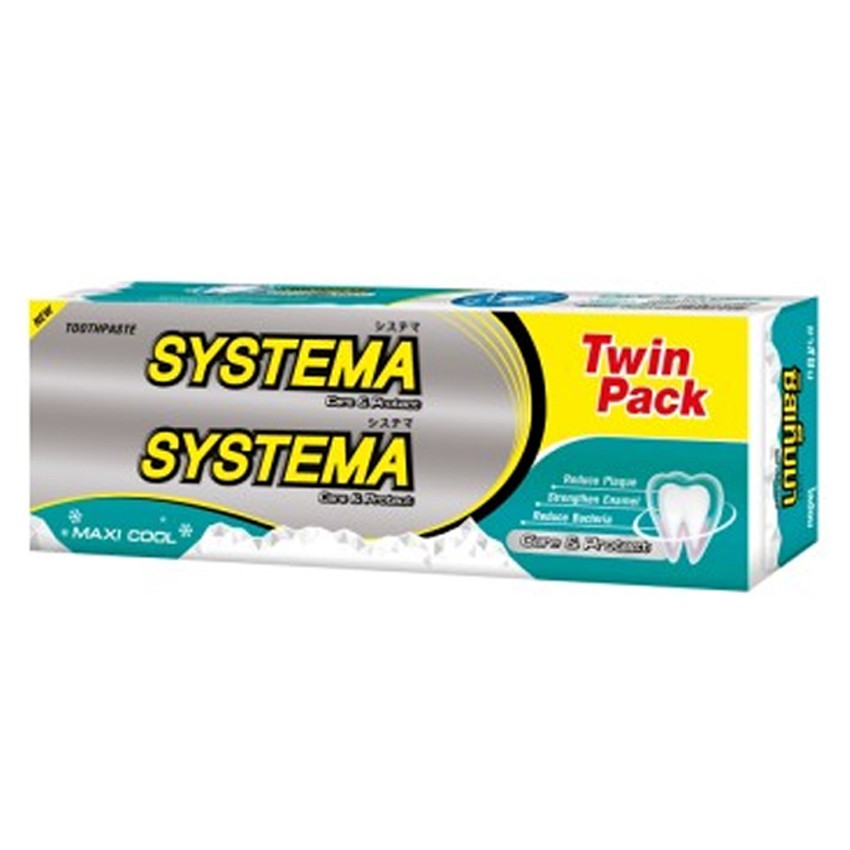 ร้านไทย ส่งฟรี SYSTEMA ซิสเท็มม่า ยาสีฟัน แคร์ แอนด์ โพรเทคท์ แม็กซี่คูล 160 กรัม x 2 เก็บเงินปลายทาง