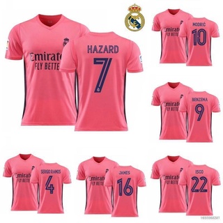 เสื้อกีฬาแขนสั้น ลายทีมฟุตบอล Real Madrid Away SQ2 2020-2021 ชุดเหย้า