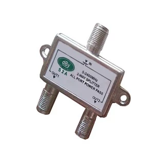 dBy Splitter (เขียว) 1 x 2 Satellite All Port Power Pass 2way รองรับทีวีดิจิตอล