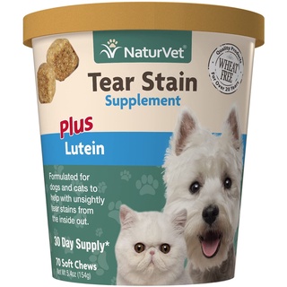 NaturVet Tear Stain Plus Lutein วิตามิน ขจัดคราบน้ำตา สุนัข-แมว และบำรุงสายตาสัตว์เลี้ยง