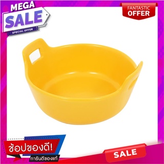 ชาม KECH PORCELAIN 2 หู 6.5 นิ้ว SOLID YELLOW อุปกรณ์ใส่อาหาร PORCELAIN BOWL WITH 2 HANDLES KECH 6.5IN SOLID YELLOW