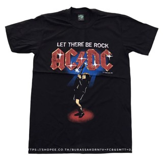 เสื้อวงACDC AC/DC let be there rock ผ้าบาง