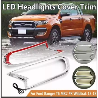 Mastersat FORD Ranger รุ่นปี 2015-19 กรอบไฟ Led Day light ครอบไฟหน้า ตรงรุ่น ผลิตจากวัสดุ ABS อย่างดี กันน้ำ ไฟเดย์ไลท์