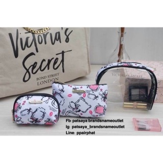 victorias secret 3 bag sparkly makeup bags setแท้💯outlet  กระเป๋าเครื่องสำอางค์สุดเปรี้ยวสุดคุ้มจาก VICTORIAS SECRET