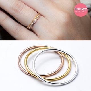 SNOWY MINIMAL แหวนเงินแท้ 925 Silver Jewelry แหวนมินิมอล แหวนลวดสี 3 กษัตริย์ ทอง เงิน ชมพู ประดับเพชร CZ รุ่น RS3043