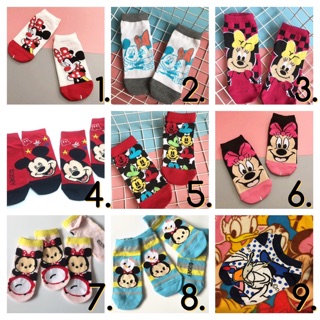 (พร้อมส่ง)ถุงเท้าลายการ์ตูนมิกกี้มินนี่ mickey minnie