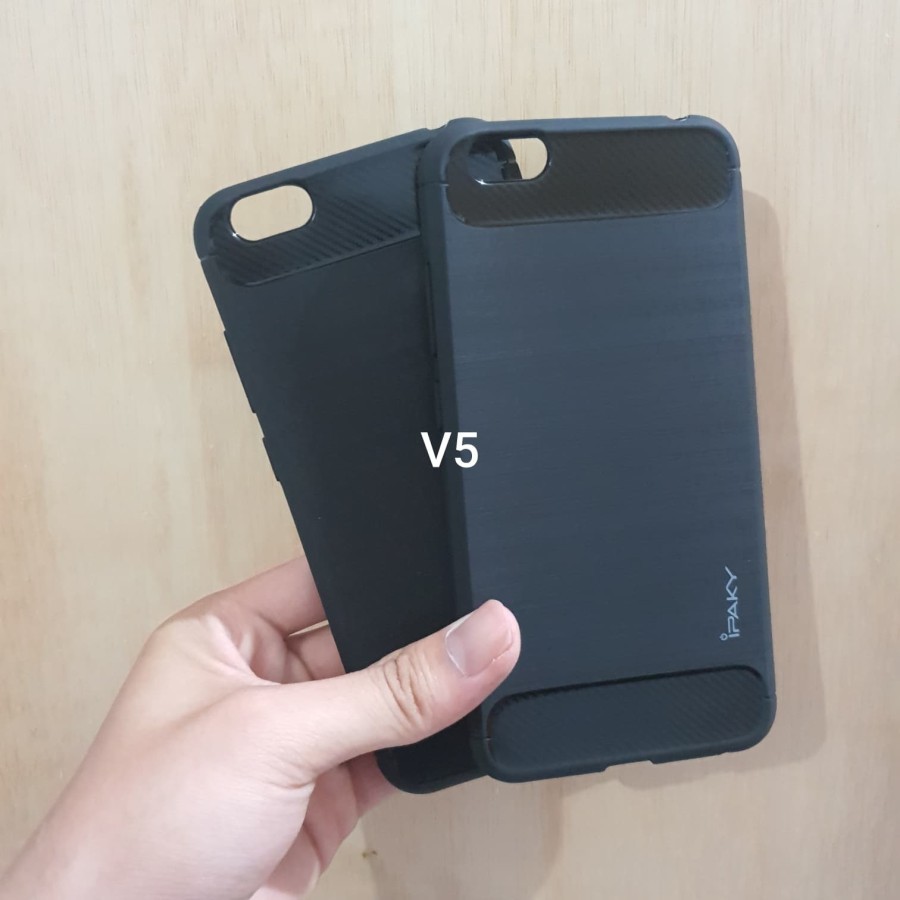 VIVO V5/VIVO V7/VIVO V7 PLUS/VIVO V9 CASE SOFTCASE IPAKY CARBON, CASE BLACK CARBON