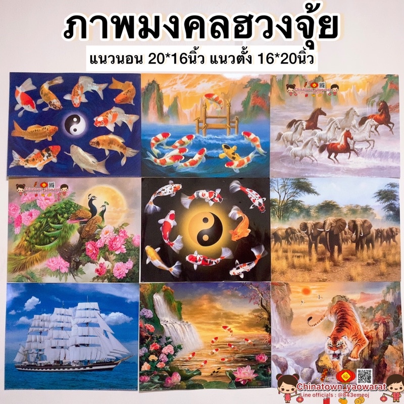 ☯️รวมภาพฮวงจุ้ย☯️ ม้า8ตัว เรือสำเภา ปลาคราฟ ภูเขา หยินหยาง ภาพโปสเตอร์ ภาพมงคล ฮวงจุ้ย ม้าสีหมอก ภาพ