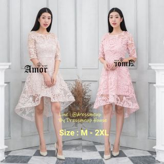 ชุดออกงาน ชุดเดรสลูกไม้ ชุดราตรี 232#   ✨ Amor Elegant Embroidery Dress✨( Extra )