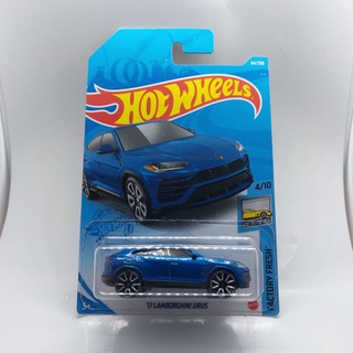 รถเหล็ก Hotwheels 17 LAMBORGHINI URUS สีน้ำเงิน 64/250 (ib025)