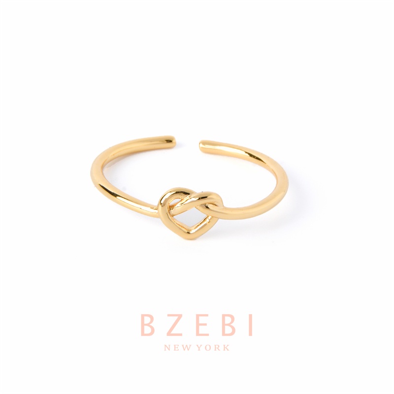 BZEBI แหวน ลายหัวใจ แฟชั่นสำหรับผู้หญิง สไตล์เกาหลี ทองคำ ทอง แบบกลวง สไตล์เรียบง่าย สําหรับผู้หญิง 907R