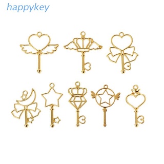 Hap จี้กรอบเปล่าเครื่องประดับเรซิ่น Uv Diy 8 ชิ้น