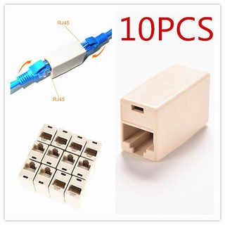 10pcs RJ45 CAT5 Coupler Plug Network LAN Cable Extender Joiner Connector Adapter