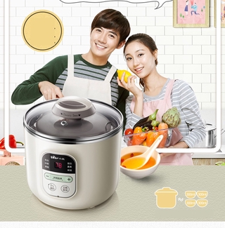 หม้อตุ๋นไฟฟ้า bear electric cooker household white porcelain automatic porridge and soup mini water stew pot small