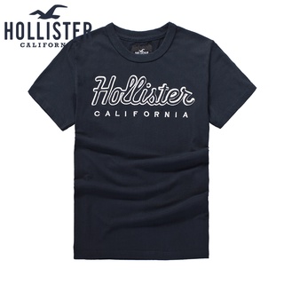 [100% Cotton] HOLLISTER [พร้อมส่ง] เสื้อยืดแขนสั้นผ้าฝ้ายปักลายโลโก้แฟชั่นฤดูร้อนสําหรับผู้ชา