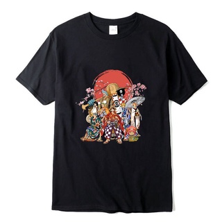 เสื้อยืดโอเวอร์ไซส์เสื้อยืดแขนสั้น ผ้าฝ้าย 100% พิมพ์ลายการ์ตูนอนิเมะ One Piece Roronoa Luffy Zoro ทรงหลวม สําหรับผู้ชาย