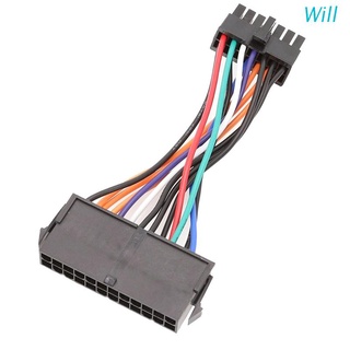 Will สายเคเบิลอะแดปเตอร์พาวเวอร์ซัพพลาย ATX 24 Pin เป็น 14 Pin PSU 10 ซม. ทนทาน สําหรับ Lenovo