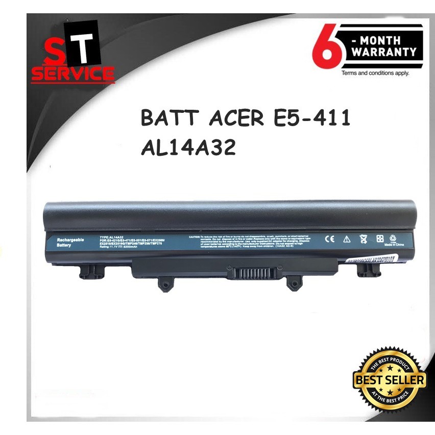 แบตเตอรี่ AL14A32 ACER ASPIRE E14 E15 Acer Aspire E5-411 E5-421G E5-431 E5-471 E5-511 E5-521 เพิ่มเซ