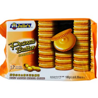 Julies peanut butter biscuit 180g ขนมไส้เนยถั่ว คุกกี้ ถั่ว [จูลี่ ส้มเล็ก]