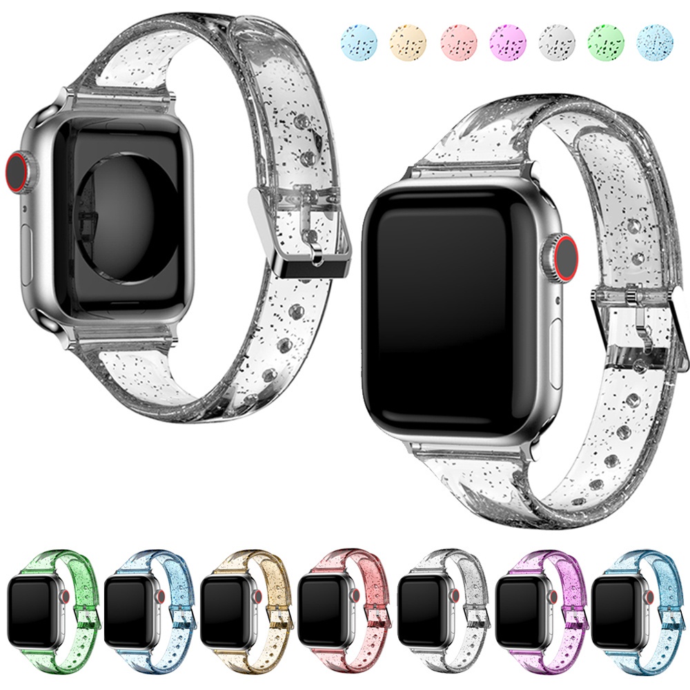 สายนาฬิกาข้อมือซิลิโคน TPU ใส แบบนิ่ม สําหรับ Apple Watch 45 มม. 41 มม. 40 มม. 44 มม. 42 มม. 38 มม. iWatch SE 7 6 5 4 3