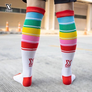 SOX ถุงเท้าสีรุ้งFผู้ใหญ่ ใส่ออกกำลัง socks ถุงเท้ากีฬา ถุงเท้าฟุตบอล สีสวยสะดุดตา ผู้ชายผู้หญิง ของแท้