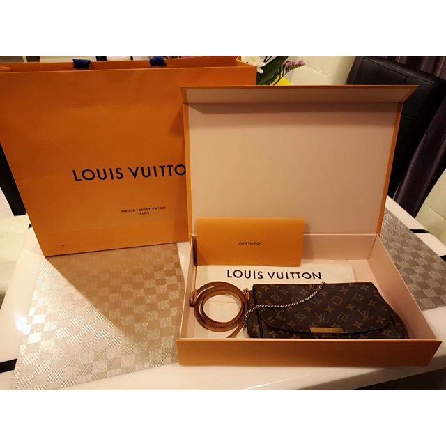 กระเป๋า LOUIS VUITTON Favorite MM มือสอง ของแท้ 100% ลายโมโนแกรม