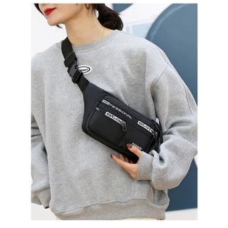 (w160) กระเป๋าคาดอก กระเป๋าคาดเอว ผ้ากันน้ำ5ซิป รวดลายเท่ๆ vgetbag