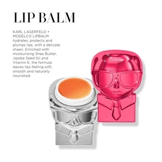 Karl Lagerfeld + Model co - LIPBALM PINK/SILVER CASE ลิปบาล์ม 6 g. (Lot17/10/25
