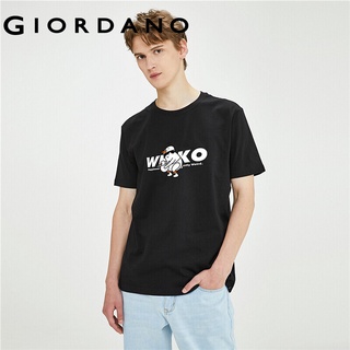 HH Giordano ผู้ชาย WHIKO ชุดเสื้อยืดธรรมดาพิมพ์กราฟิกเรียบเสื้อยืด Ribbed Crewneck แขนสั้น Comfy เสื้อยืด คอกลมเสื้อยืด