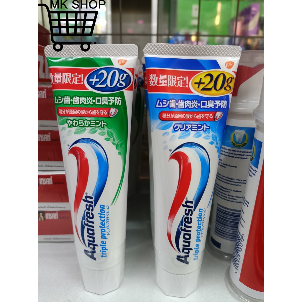 ยาสีฟัน Aquafresh 160g Japan Triple Protectiom ยาสีฟันไวท ์ เทนนิ ่ งป ้ องกันฟันผุจากการกําจัดกลิ ่ น