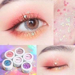 อายแชโดว์กลิ๊ตเตอร์แน่นๆ wodwod Colorful Eyeshadow Cream