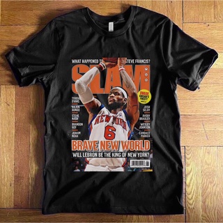 ขายดี เสื้อยืดแฟชั่น พิมพ์ลาย Slam Lebron James KnicksS-5XL