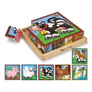 ของเล่นไม้ Melissa &amp; Doug : Farm Cube Puzzle