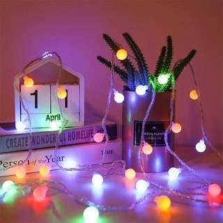 ไฟแต่งห้อง ไฟเชอรี่ รูปกลม LED Light มีไฟ10/20/40/80ดวง แบบกระพริบได้