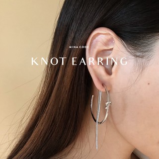 Mina Code Knot earring ต่างหูมัดปมแป้นโซ่