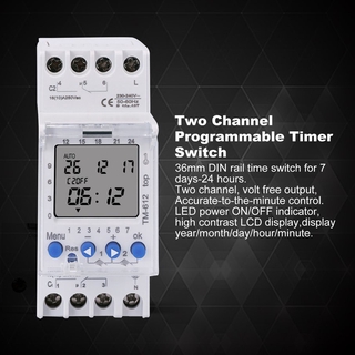 【SDD】สวิตช์ตั้งเวลาดิจิทัล 220v TM612 7 วัน 24 ชั่วโมง